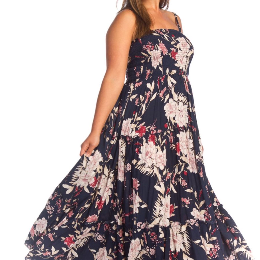 Papillon PD-14553 Floral Tiered Smock Maxi Dress - Simply Beautiful ...