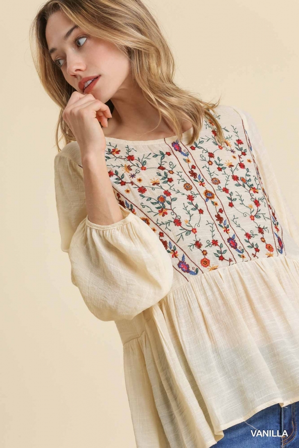 Umgee embroidered clearance top