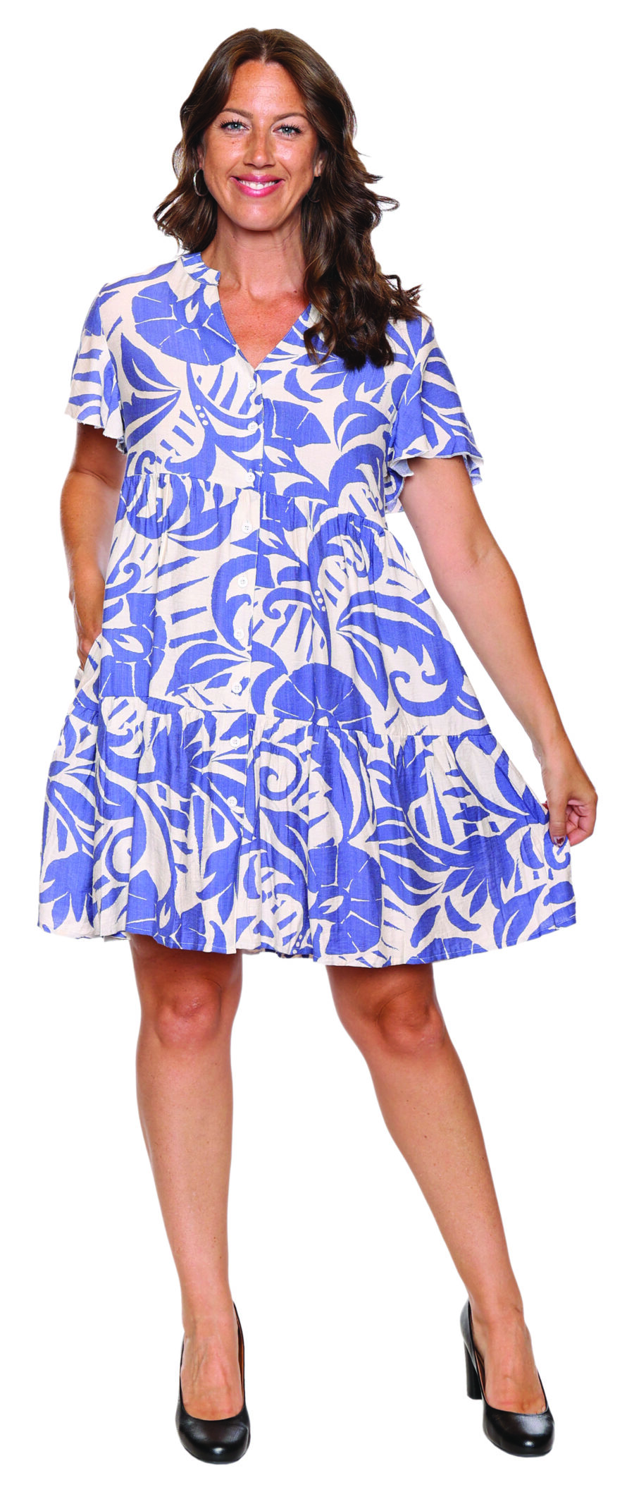 Papa Printed Dress Lilac T5420