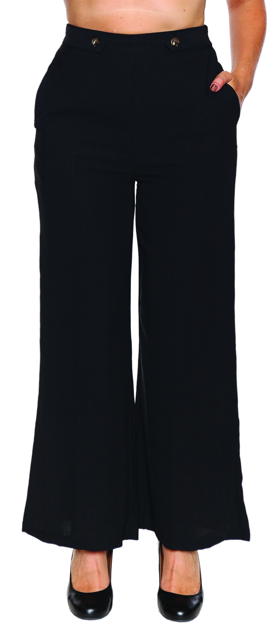 Papa Black Palazzo Pant T5399