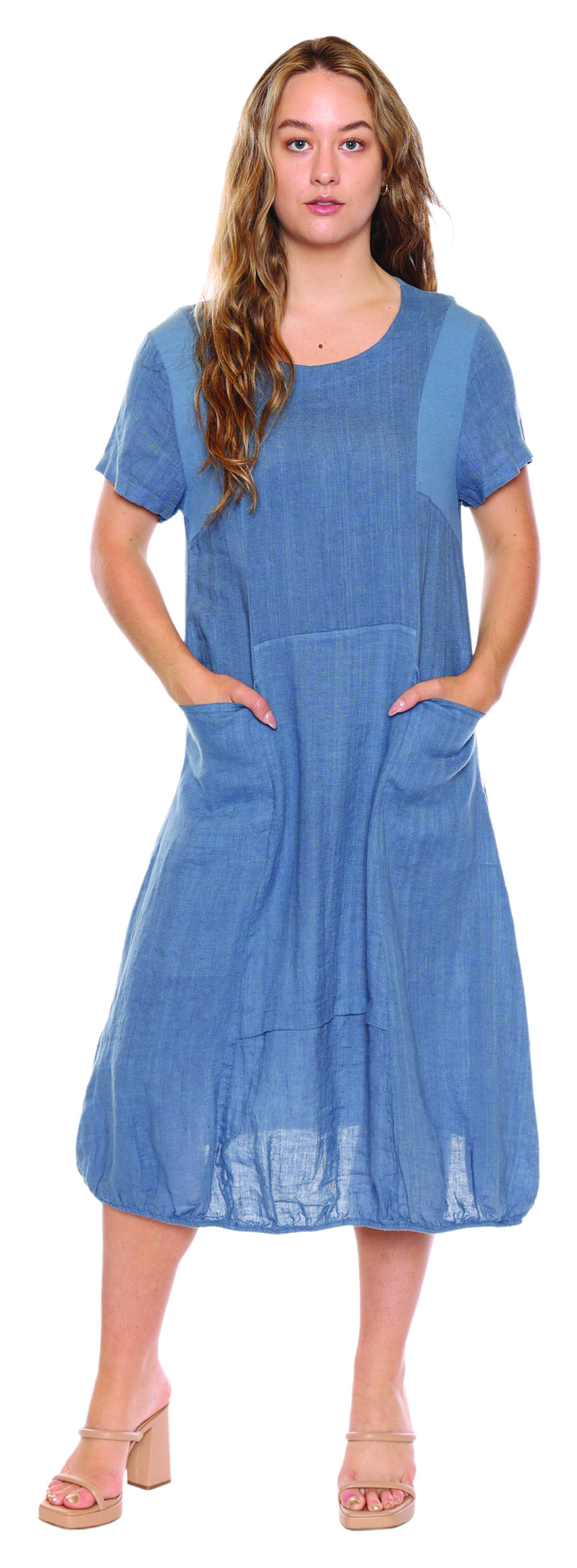 Sorella Blue Linen Dress L4996