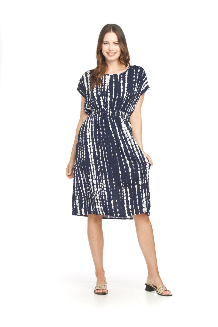 Papillon Short Sleeve Dress Navy PD-18628