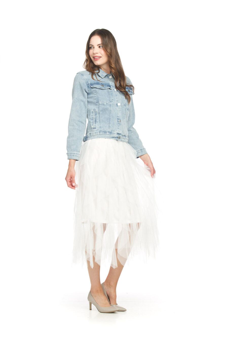 Papillon White Tulle Skirt PS-15910