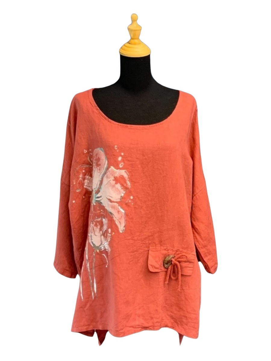 Beyond Capri Painted Flower Tunic RO 10664